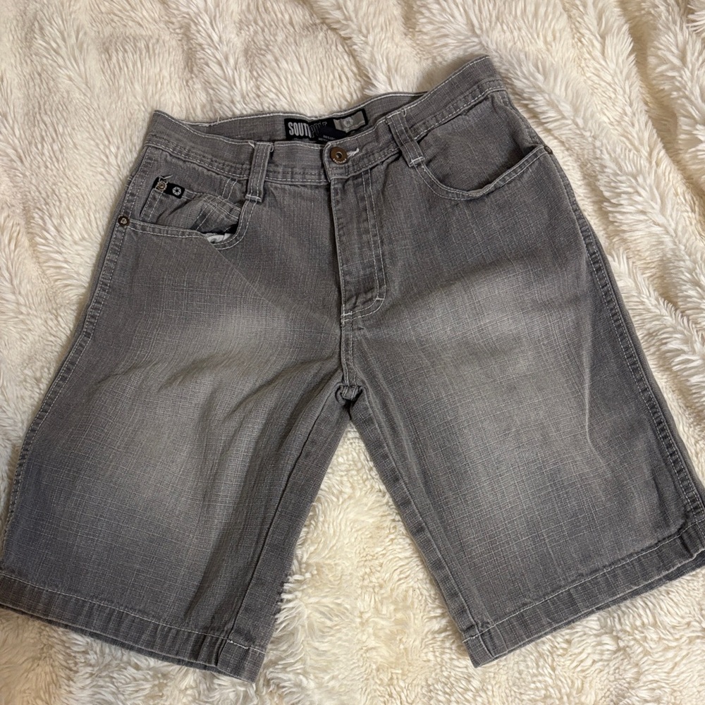 Gray Southpole Jorts